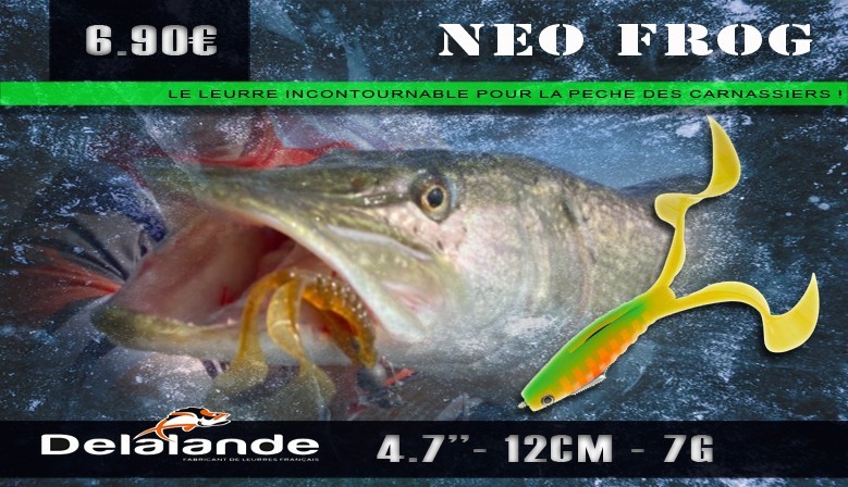 Leurre souple armé "Néo Frog" 4,7" - 12cm - 7g - Delalande